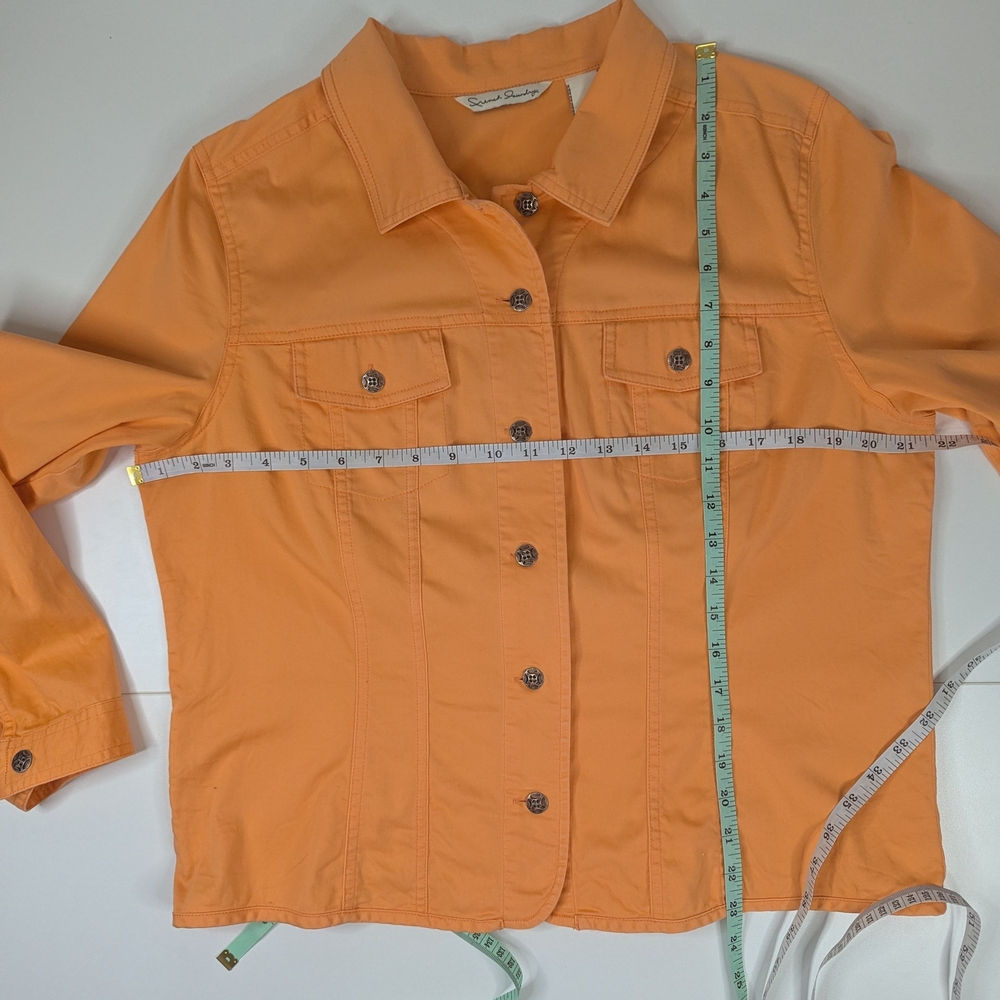 Vintage French Laundry Jacket Orange Denim Style Women's‎ L - Picture 7 of 10